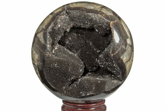 Polished, Septarian Geode Sphere - Madagascar #185662